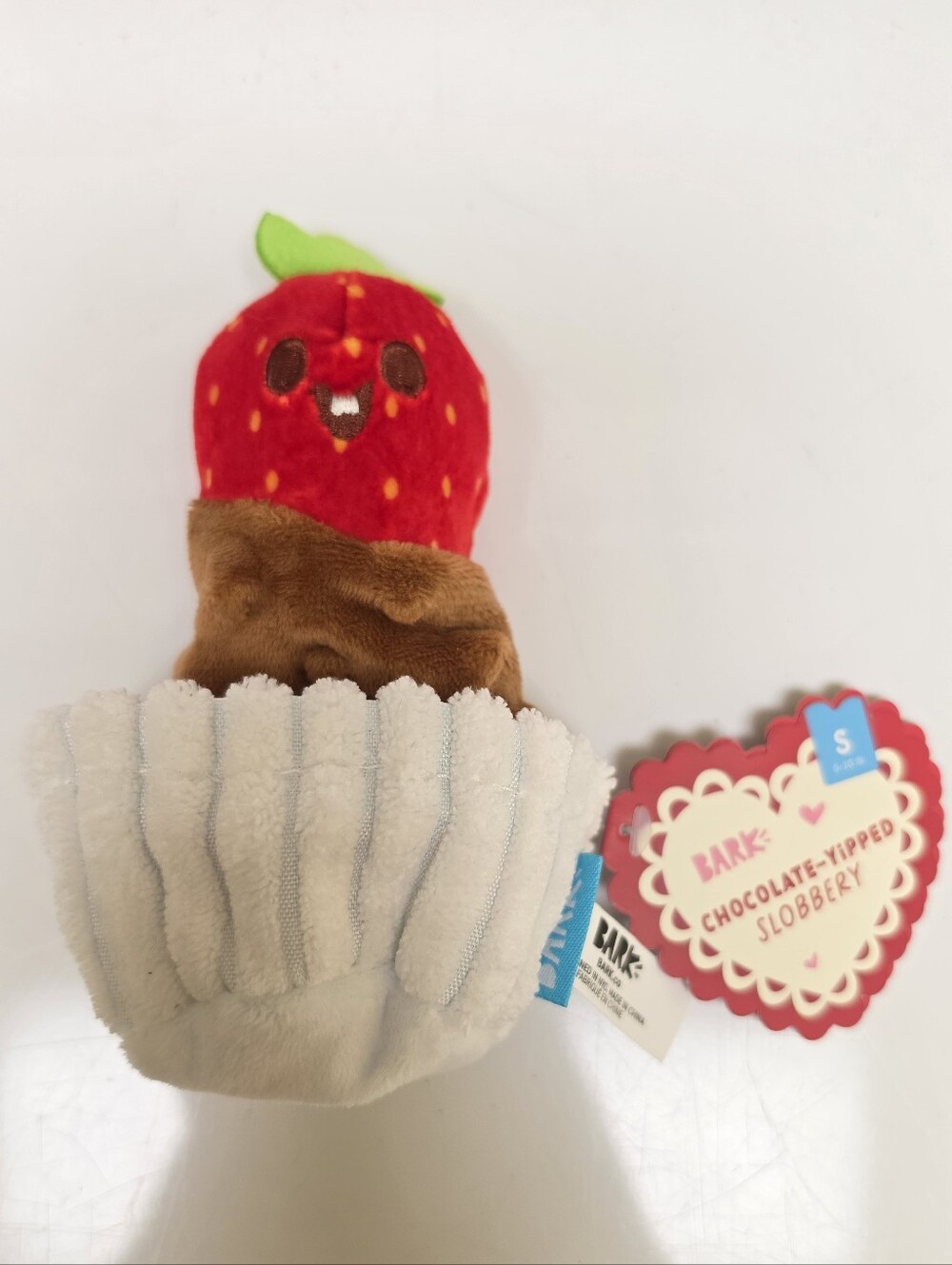 🍓🐶 Chocolate Yipped Slobbery Barkbox Squeak Crinkle Small Dog Size Toy